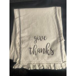 Hobby Lobby Give Thanks Table Runner Ruffled Linen Blend Neutral Fall 72"x14"
